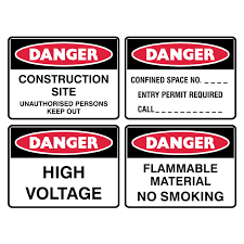 danger construction signs