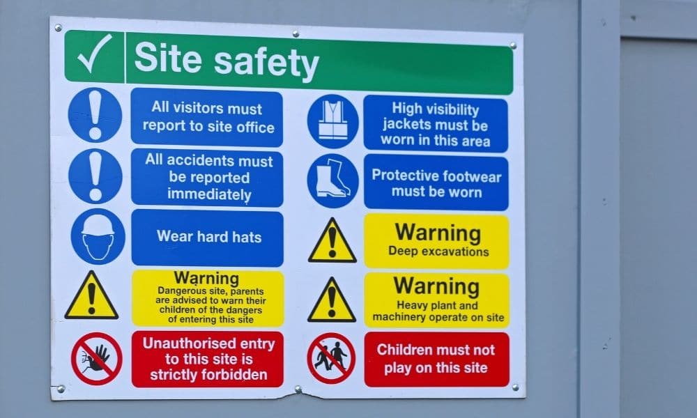 Health and Safety Construction Site Keep Out Sign Hazard Picture Poster