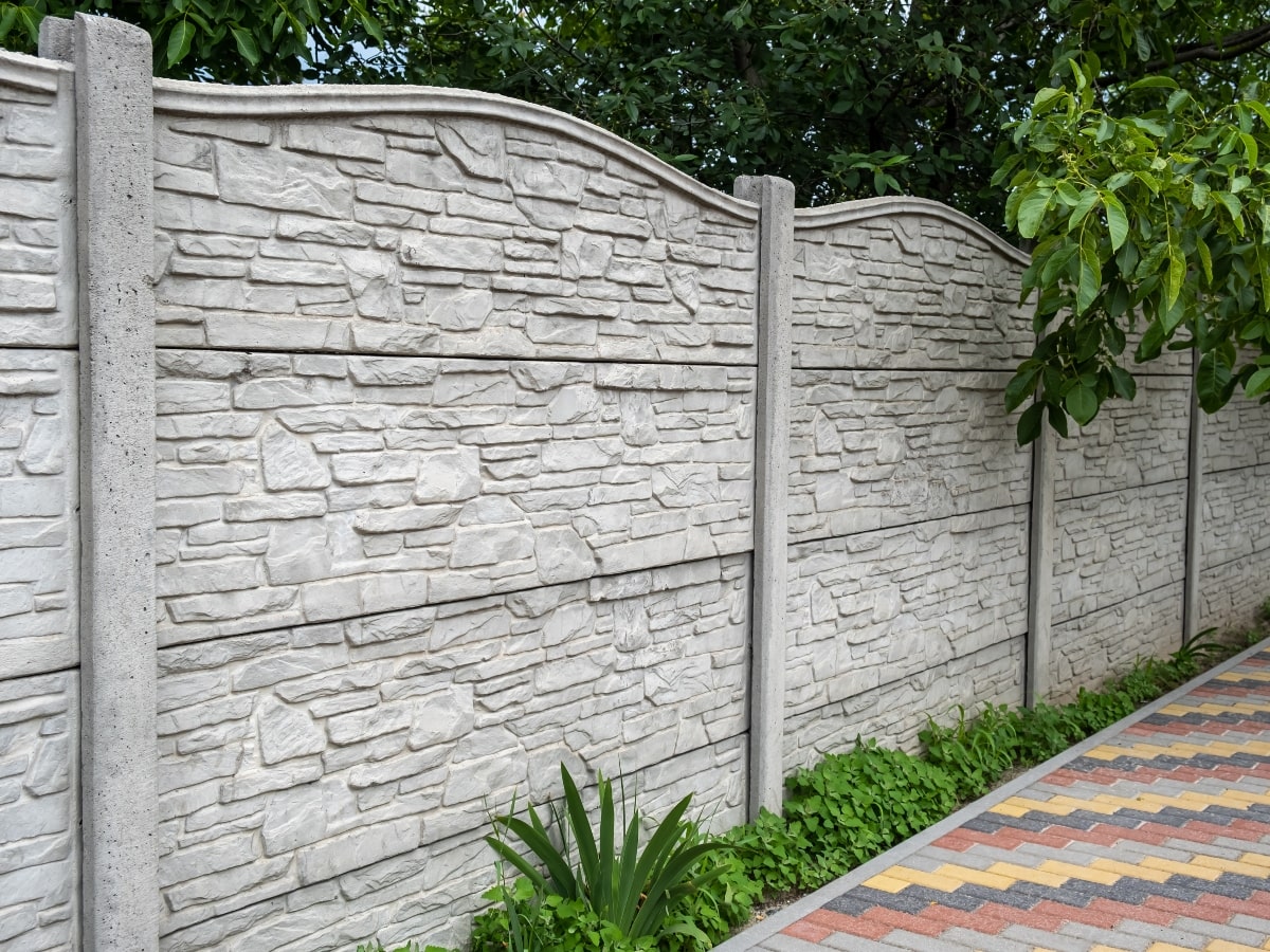 Masonry fence.