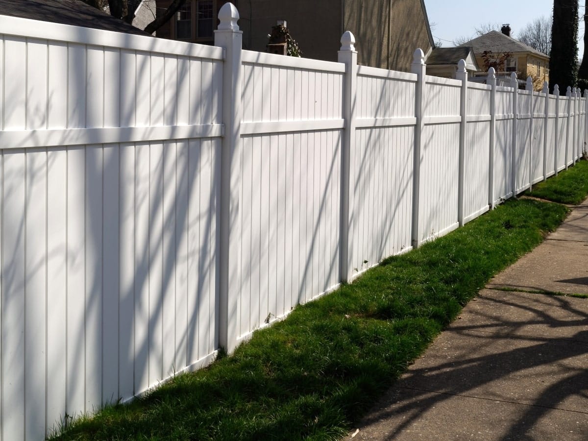 White vinyl fence.