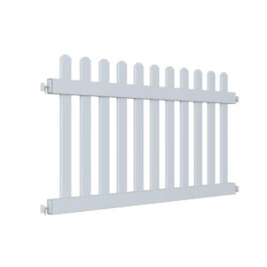 White PVC Picket Fence Panel.