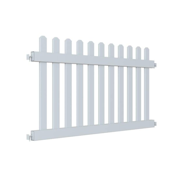 White PVC Picket Fence Panel.