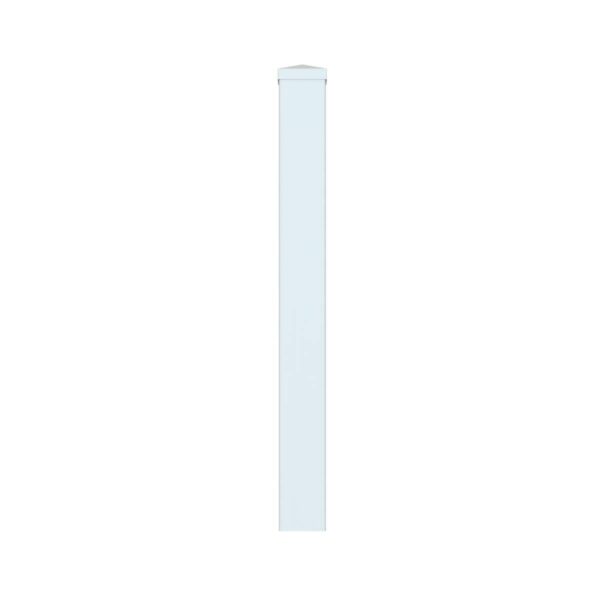 White PVC Picket Fence Post, front view.
